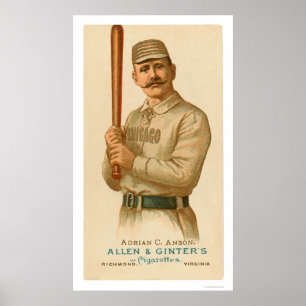 Poster Carte de baseball Anson casquette 1887