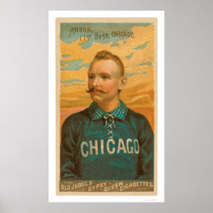 Poster Carte de baseball Anson casquette 1888