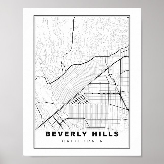 Poster Carte de Beverly Hills (Devant)