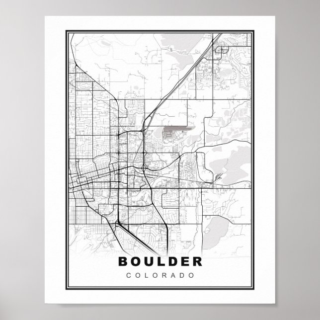 Poster Carte de Boulder (Devant)