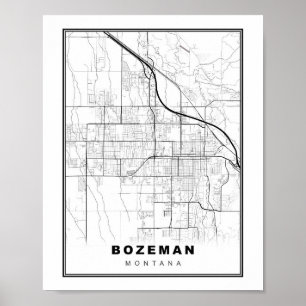 Poster Carte de Bozeman
