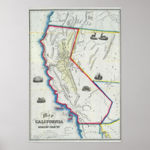 Poster Carte de Californie 2