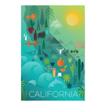 Carte de Californie Imprimée