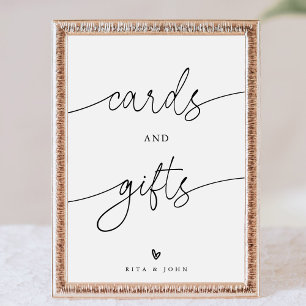 Poster Carte de calligraphie et cadeau Favoriser Mariage
