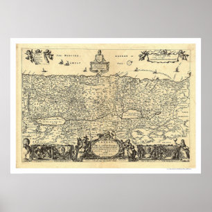 Poster Carte de Canaan Le pays de la promesse Par Moxon 1