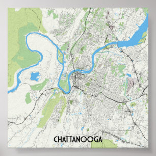 Poster Carte de Chattanooga