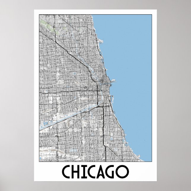 Poster Carte de Chicago (Devant)