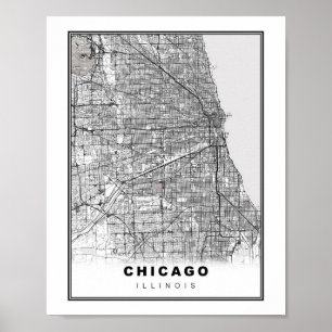 Poster Carte de Chicago