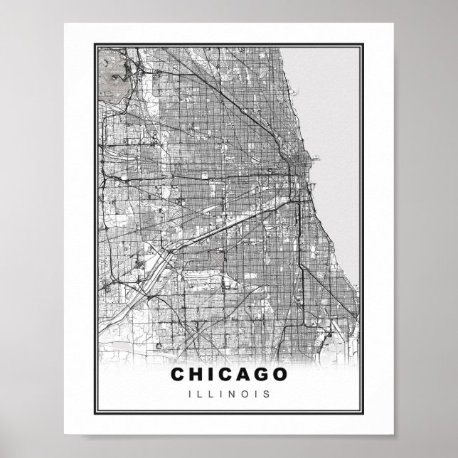 Poster Carte de Chicago (Devant)