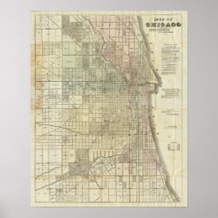 Poster Carte De Chicago