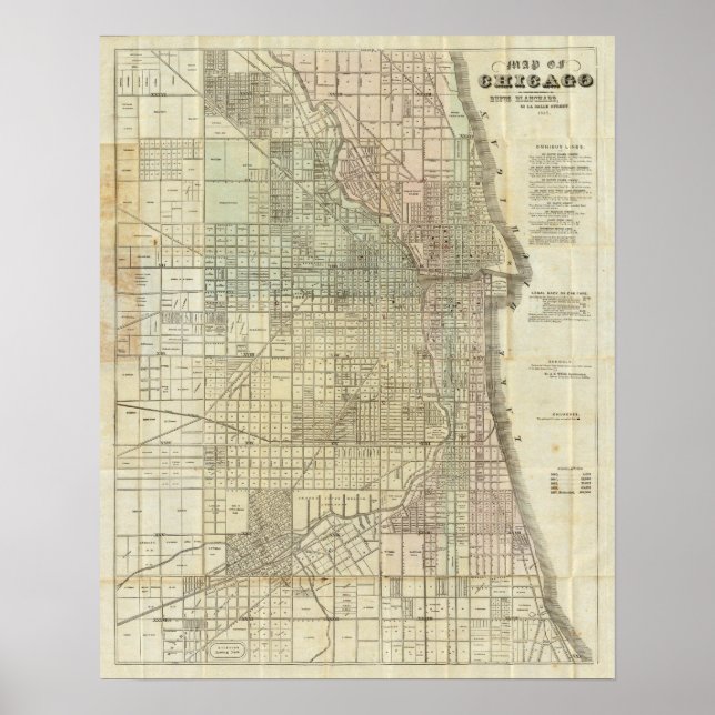 Poster Carte De Chicago (Devant)