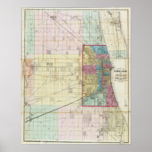 Poster Carte de Chicago