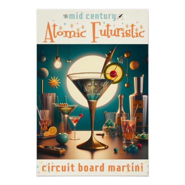 Poster Carte de circuit futuriste atomique Martini (Devant)