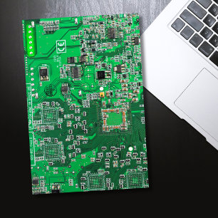 Poster Carte de circuit Geek d'ordinateur vert