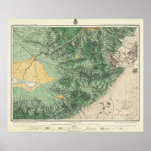 Poster Carte de classification des terres de la Californi (Devant)