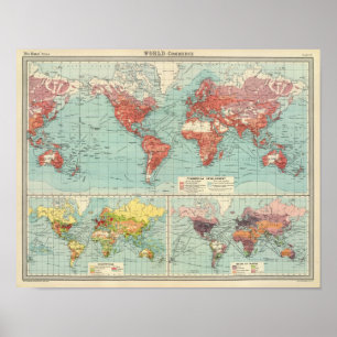 Poster Carte de commerce du monde