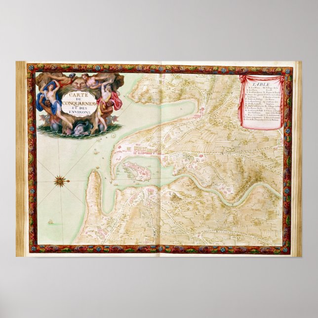 Poster Carte de Concarneau (Devant)