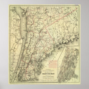 Poster Carte de conduite et de roulage de Colton des État