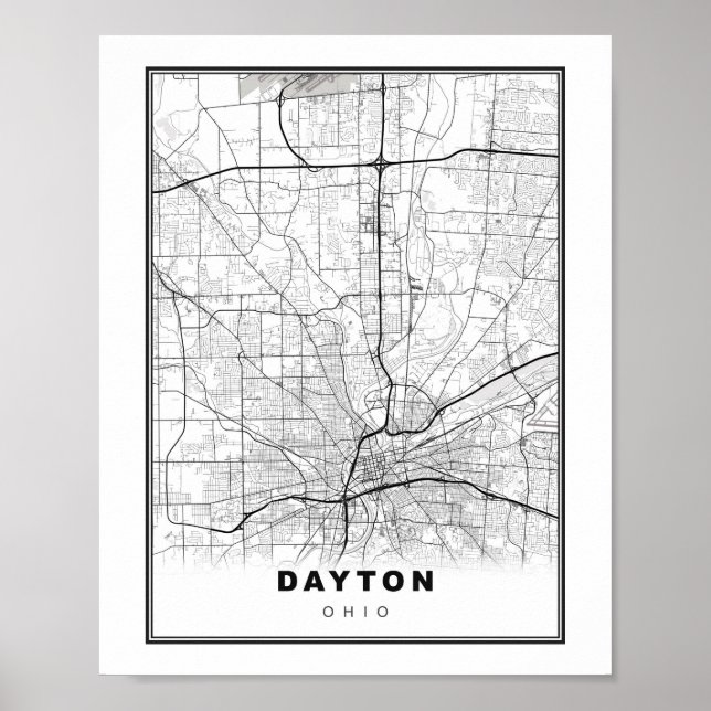 Poster Carte de Dayton (Devant)