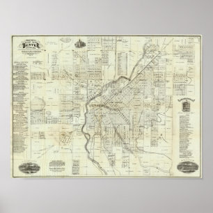 Poster Carte de Denver Colorado par Thayer