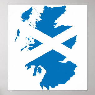Poster Carte de drapeau de l'Ecosse normale