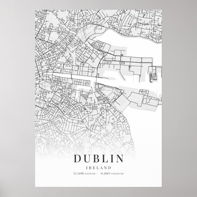 Poster Carte de Dublin (Devant)