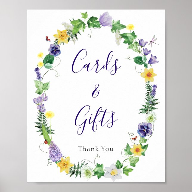 Poster Carte de Fête des mariées Rustique Fleur sauvage S (Devant)