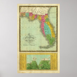 Poster Carte de Floride