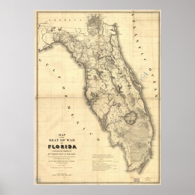 Poster Carte de Floride 1839 (Devant)