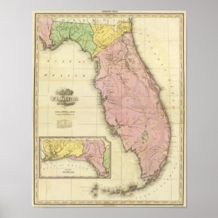 Poster Carte de Floride 2