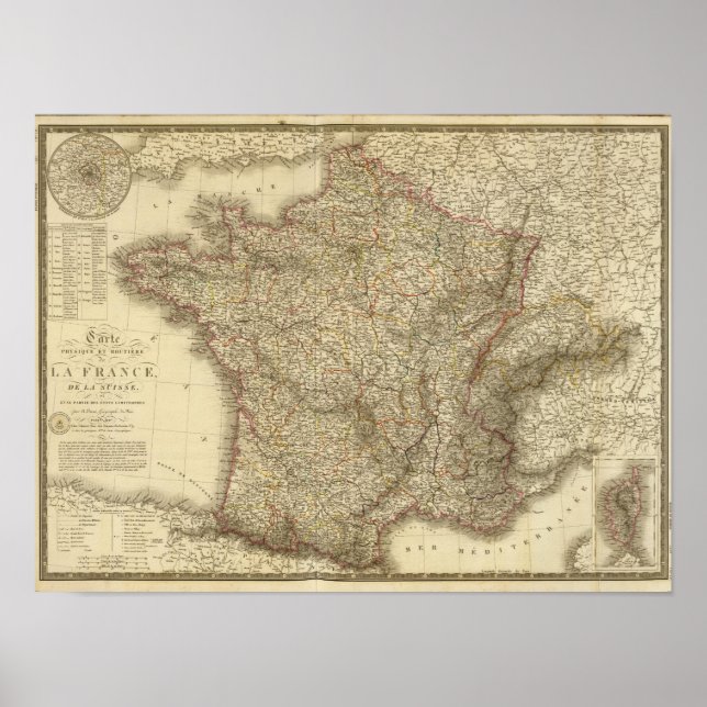 Poster Carte de France (Devant)