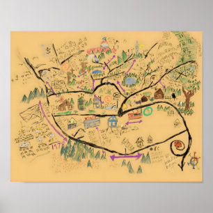 Poster Carte de Fromville, carte de Victor redessinée, ca