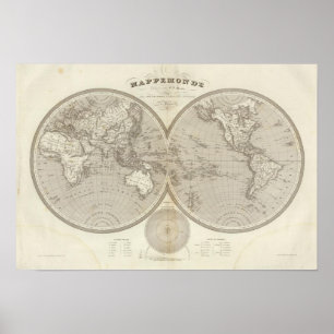 Poster Carte de globe