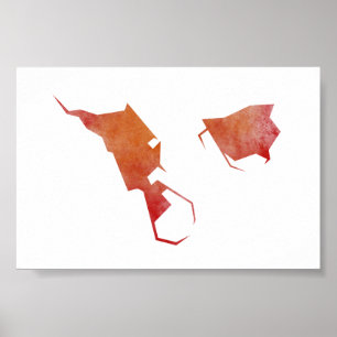 Poster Carte de Helgoland