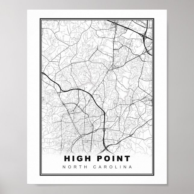 Poster Carte de High Point (Devant)