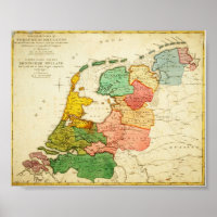 Carte de Holland 1809 - Royaume de Hollande