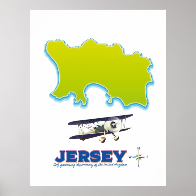 Poster Carte de Jersey. (Devant)