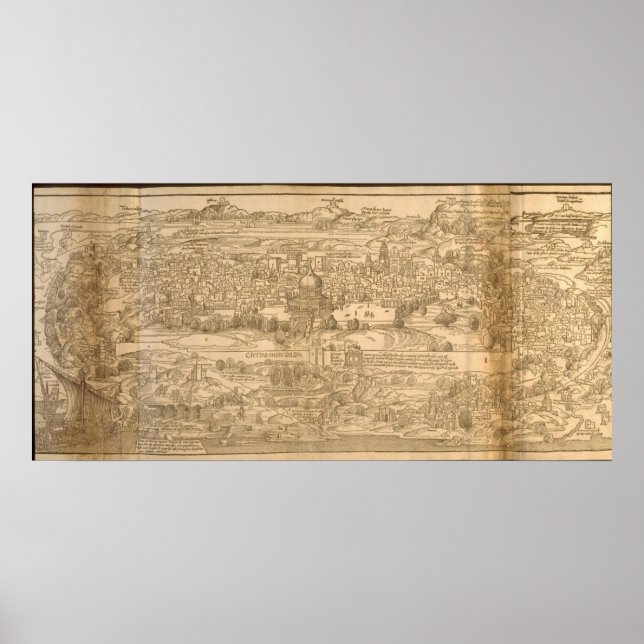 Poster Carte de Jérusalem antique (Devant)