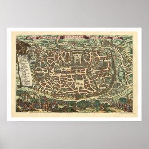 Poster Carte de Jérusalem par Nicolaes Visscher 1660