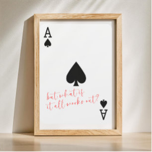 Poster Carte de jeu Anniversaire cadeau as de pique