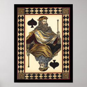 Poster Carte de jeu King of Spades par Vision Studio