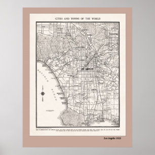 Poster Carte de LA à partir de 1925