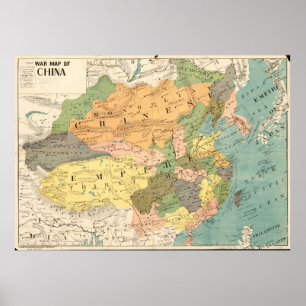 Poster Carte de la Chine (1900)