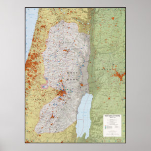 Poster Carte de la Cisjordanie et de leur voisinage (sept