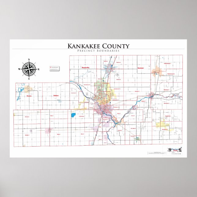 Poster Carte de la commune de Kankakee (Devant)