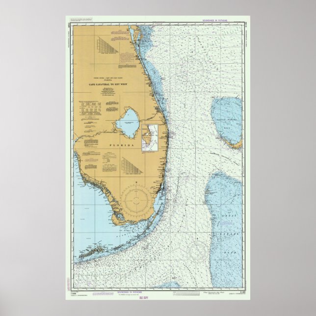 Poster Carte de la côte atlantique de Floride (1982) (Devant)