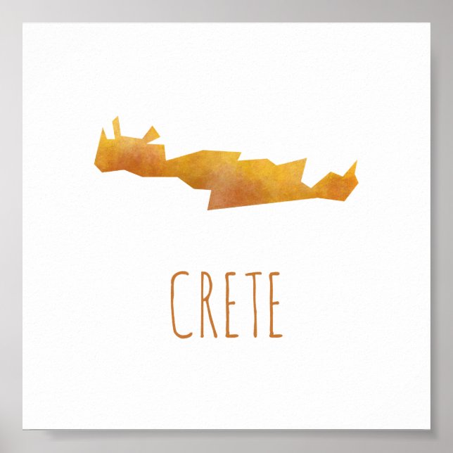 Poster Carte de la Crète (Devant)