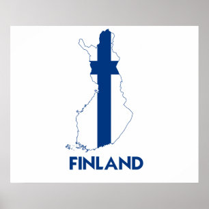 POSTER CARTE DE LA FINLANDE