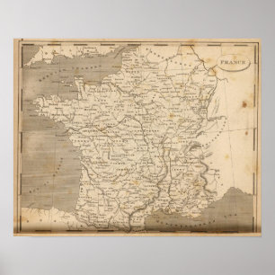 Poster Carte de la France par Arrowsmith