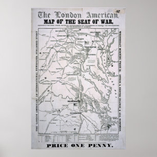Poster Carte de la guerre civile américaine
